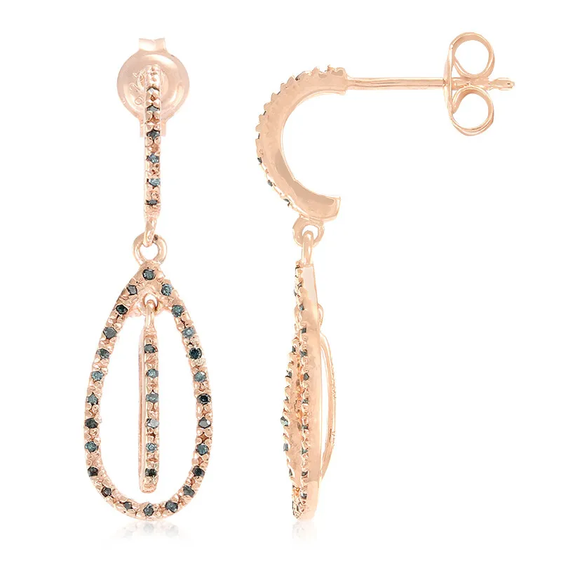 Orecchini placcati in oro con Diamante Fancy