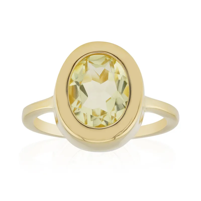 Anello in argento con Citrino Limone