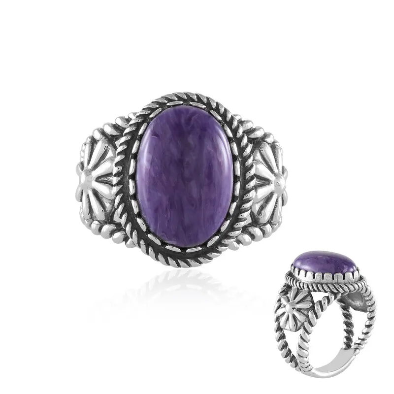 Anello in argento con Charoite (Desert Chic)