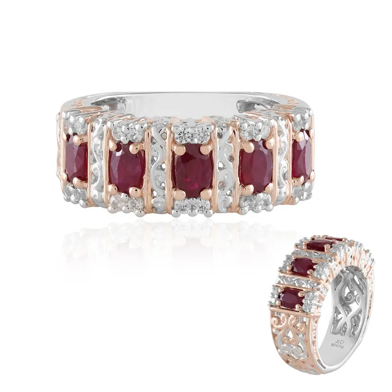 Anello in argento con Rubino Tanzania (Gems en Vogue)