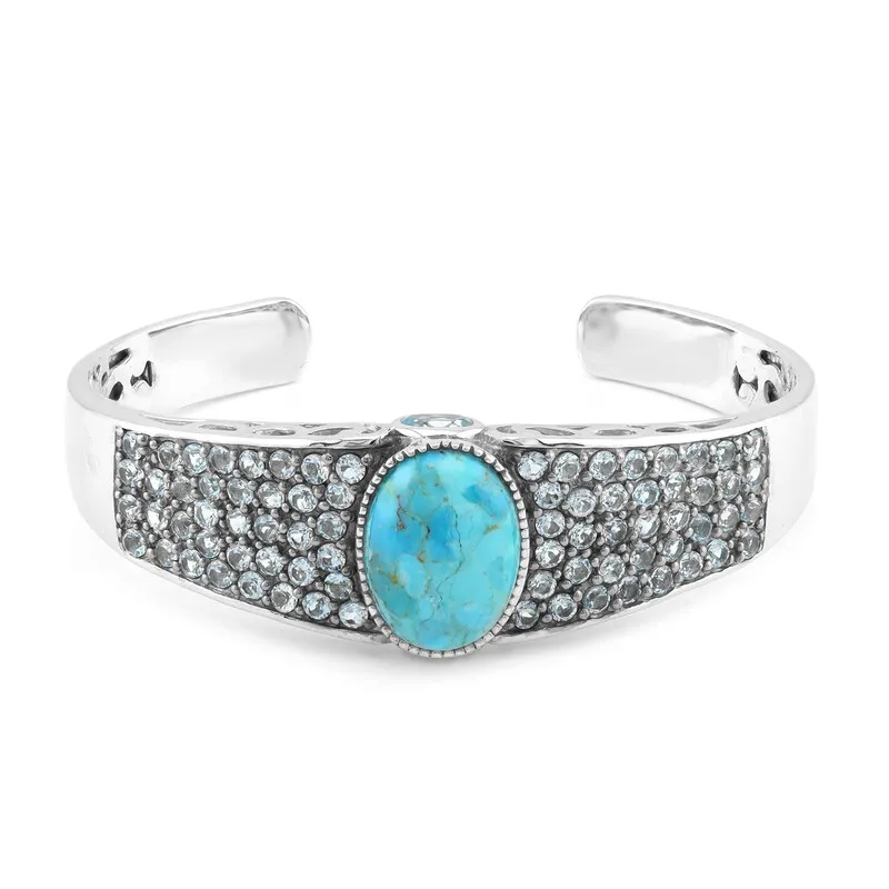Bracciale in argento con Turchese Kingman Mohave Blu (Faszination Türkis)