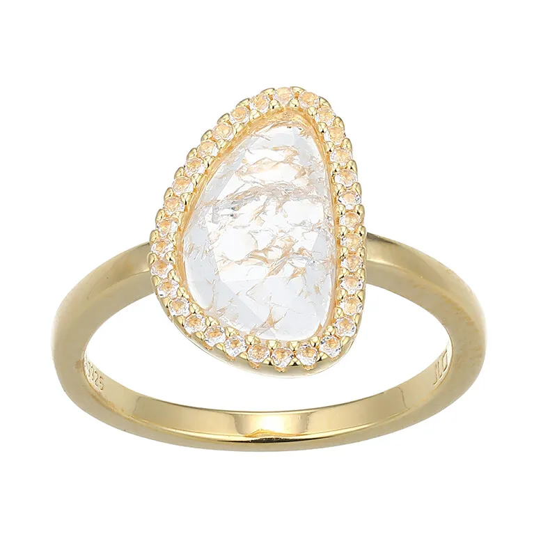 Anello in argento con Quarzo Bianco