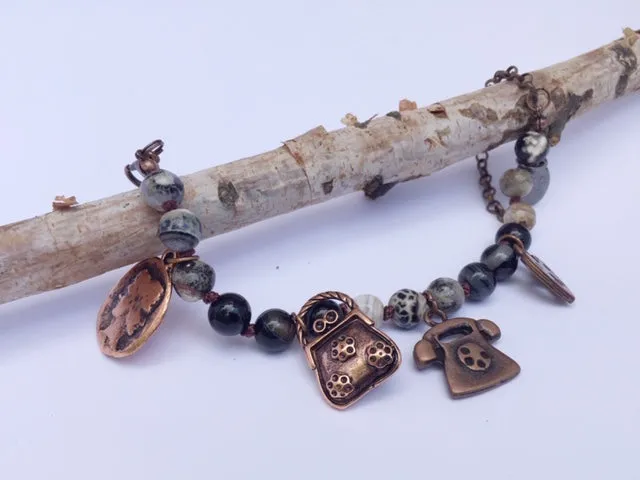 Bracciale pietre dure con pendenti