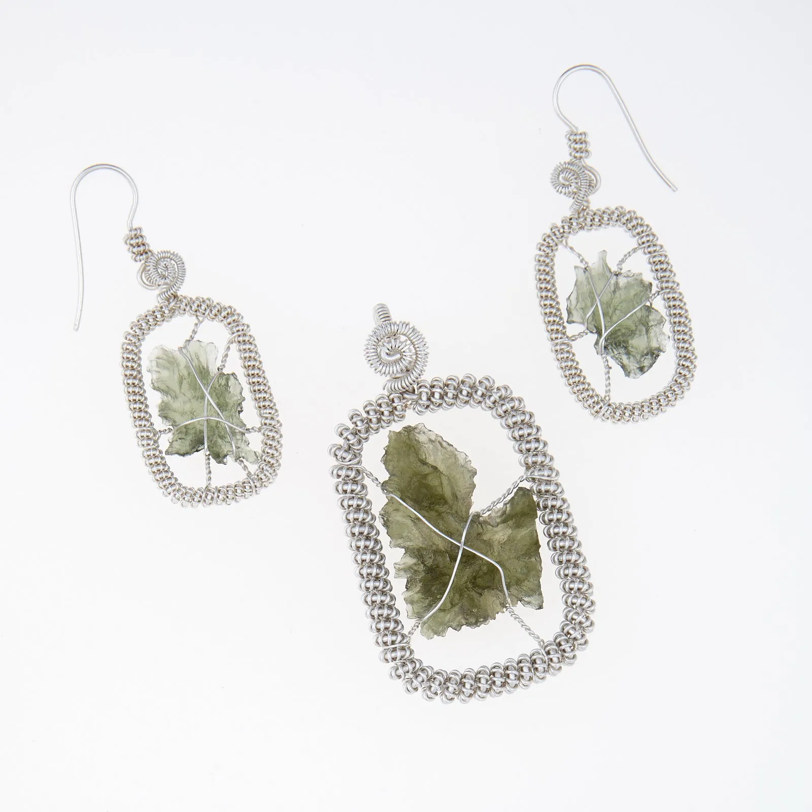 Parure in argento con Moldaviti 5965