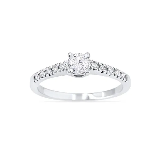 Solitario Nardelli in Oro Bianco Con Diamanti Bct 0,06 + Bct 0,04
