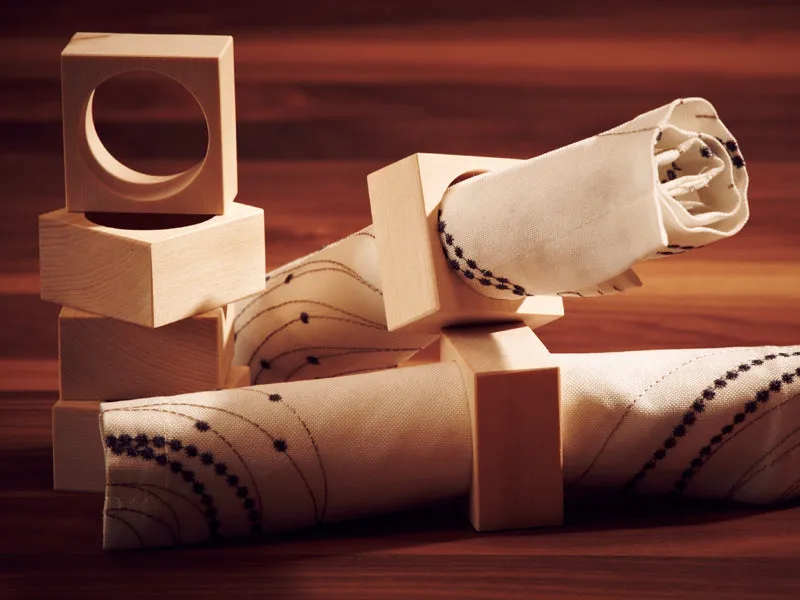 6 hochwertige Serviettenringe aus Holz - "Nabouquet"