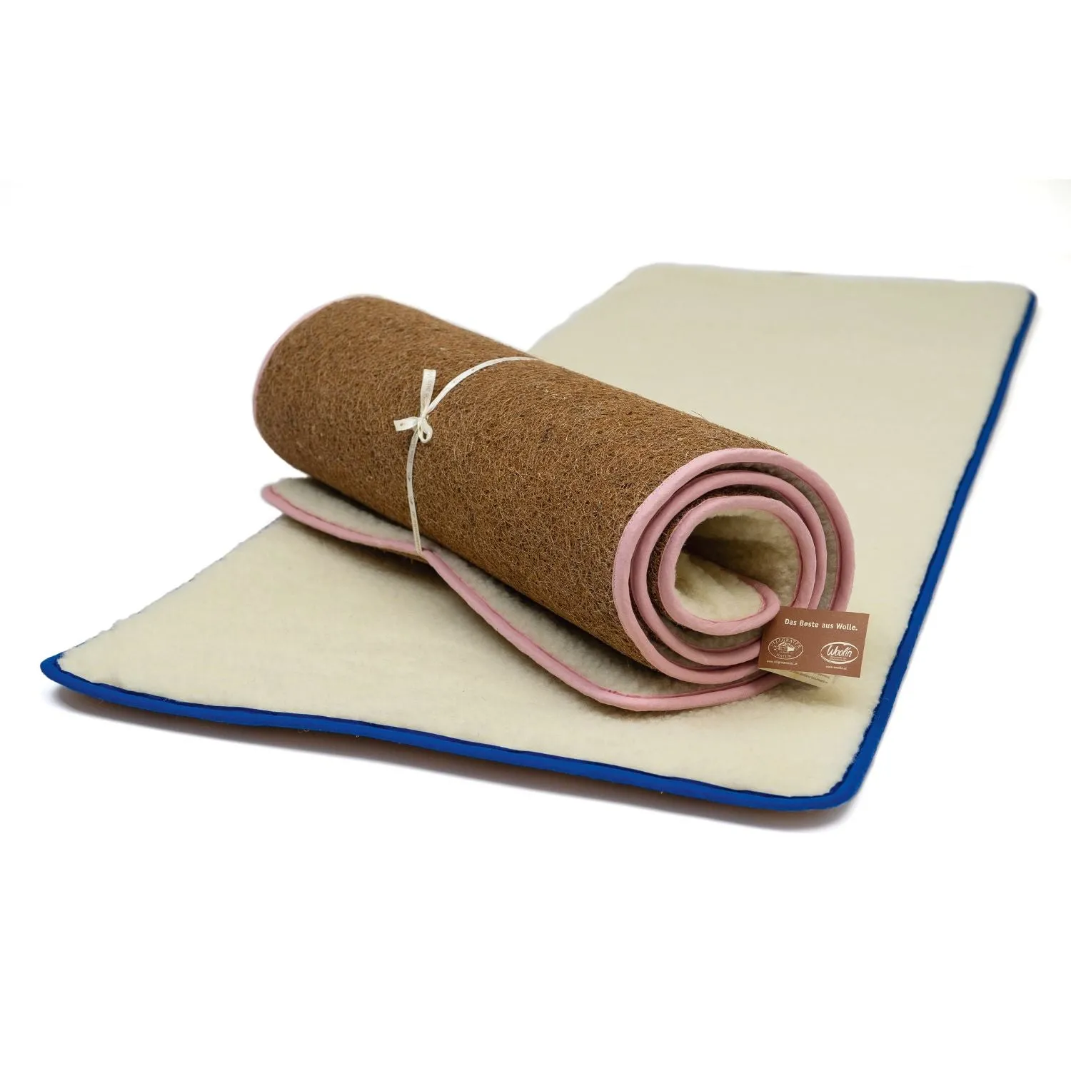 Yogamatte 'Flow & Relax' | aus Kokos und Schafwolle mit grüner Einfassung | B 70 x L 190 cm |  Made in Austria