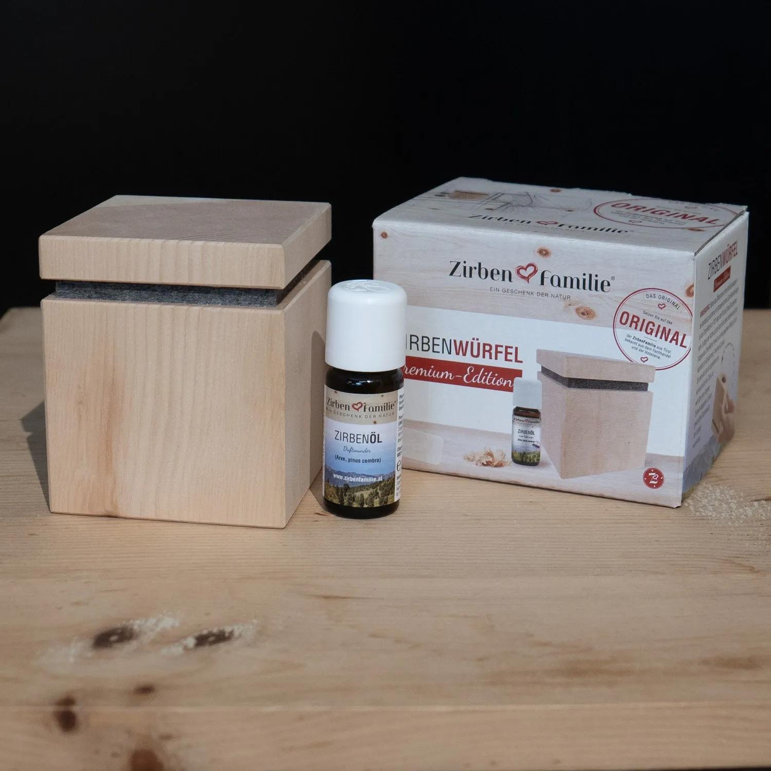 Zirbenwürfel 'Premium Edition' inkl. 10ml Zirbenöl | Made in Austria